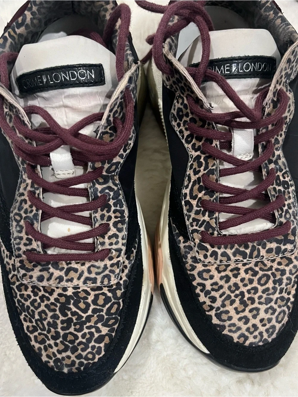 Crime London Magnetic Women's leopard and Suede Sneaker (style code: 25856)